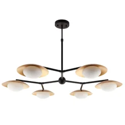 Carrei 6 Light Semi Flush Gold and Bronze Ceiling Light