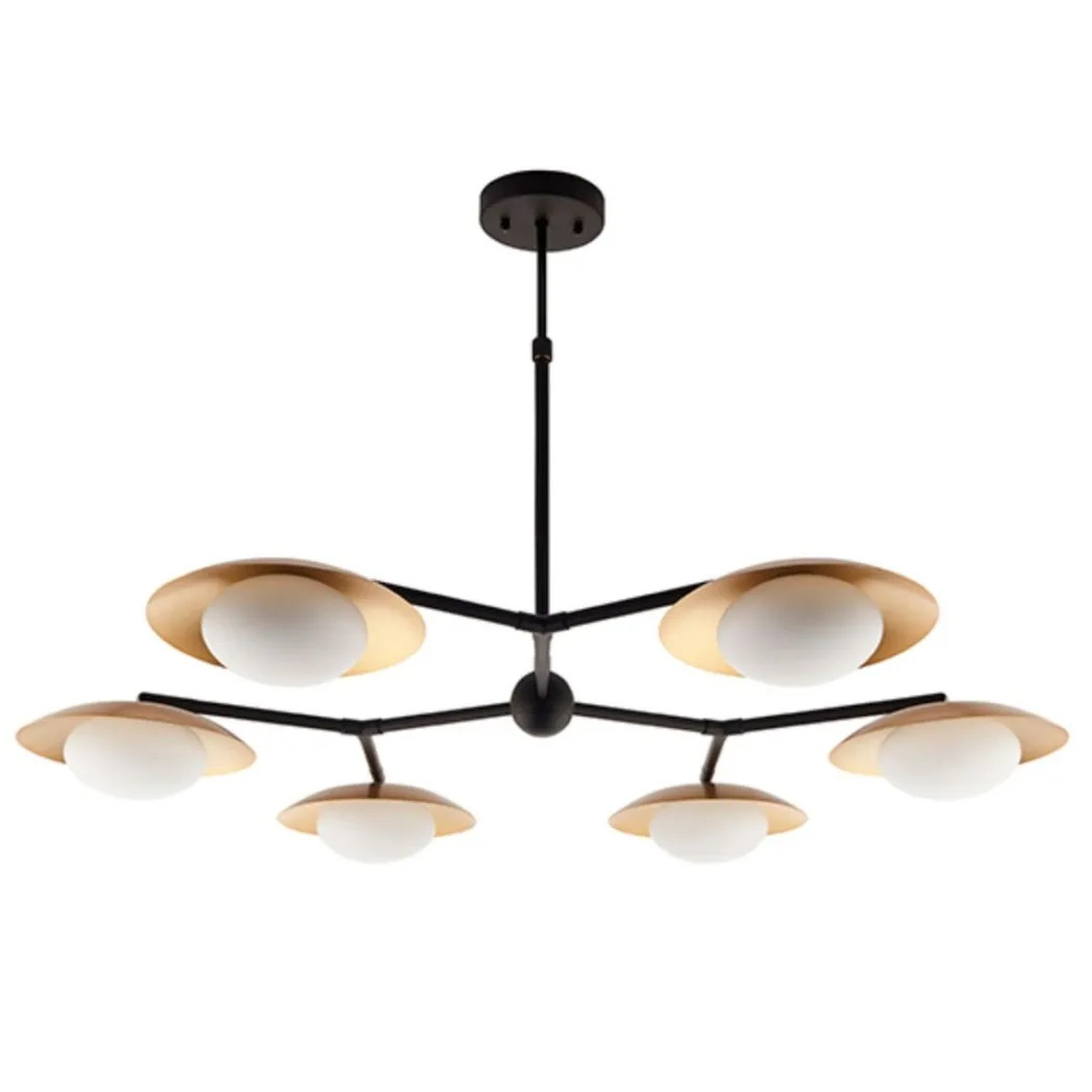 Carrei 6 Light Semi Flush Gold and Bronze Ceiling Light