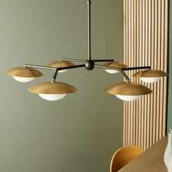 Carrei 6 Light Semi Flush Gold and Bronze Ceiling Light