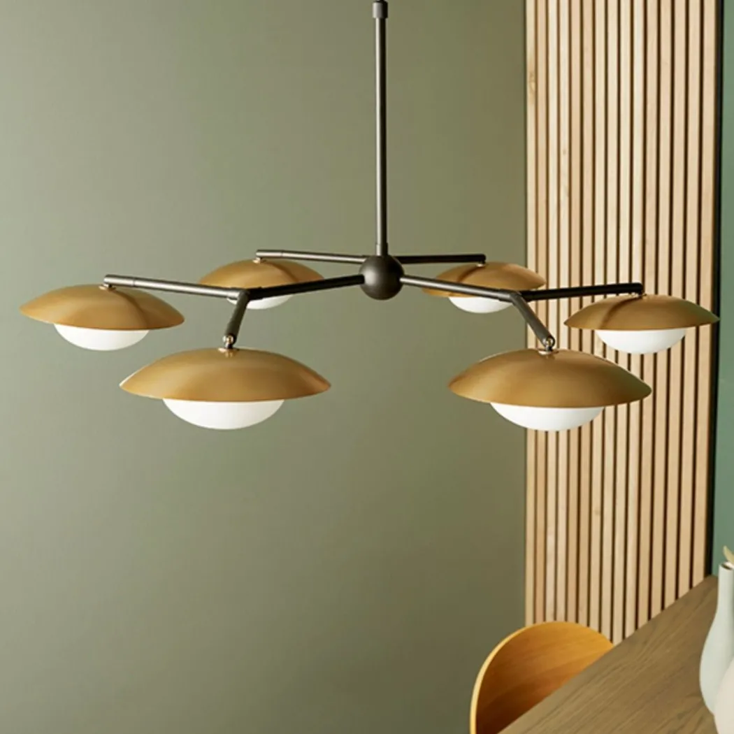 Carrei 6 Light Semi Flush Gold and Bronze Ceiling Light
