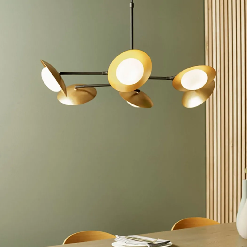 Carrei 6 Light Semi Flush Gold and Bronze Ceiling Light