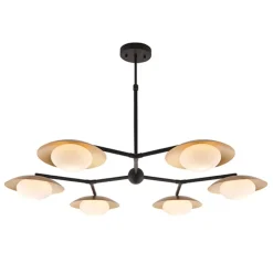 Carrei 6 Light Semi Flush Gold and Bronze Ceiling Light