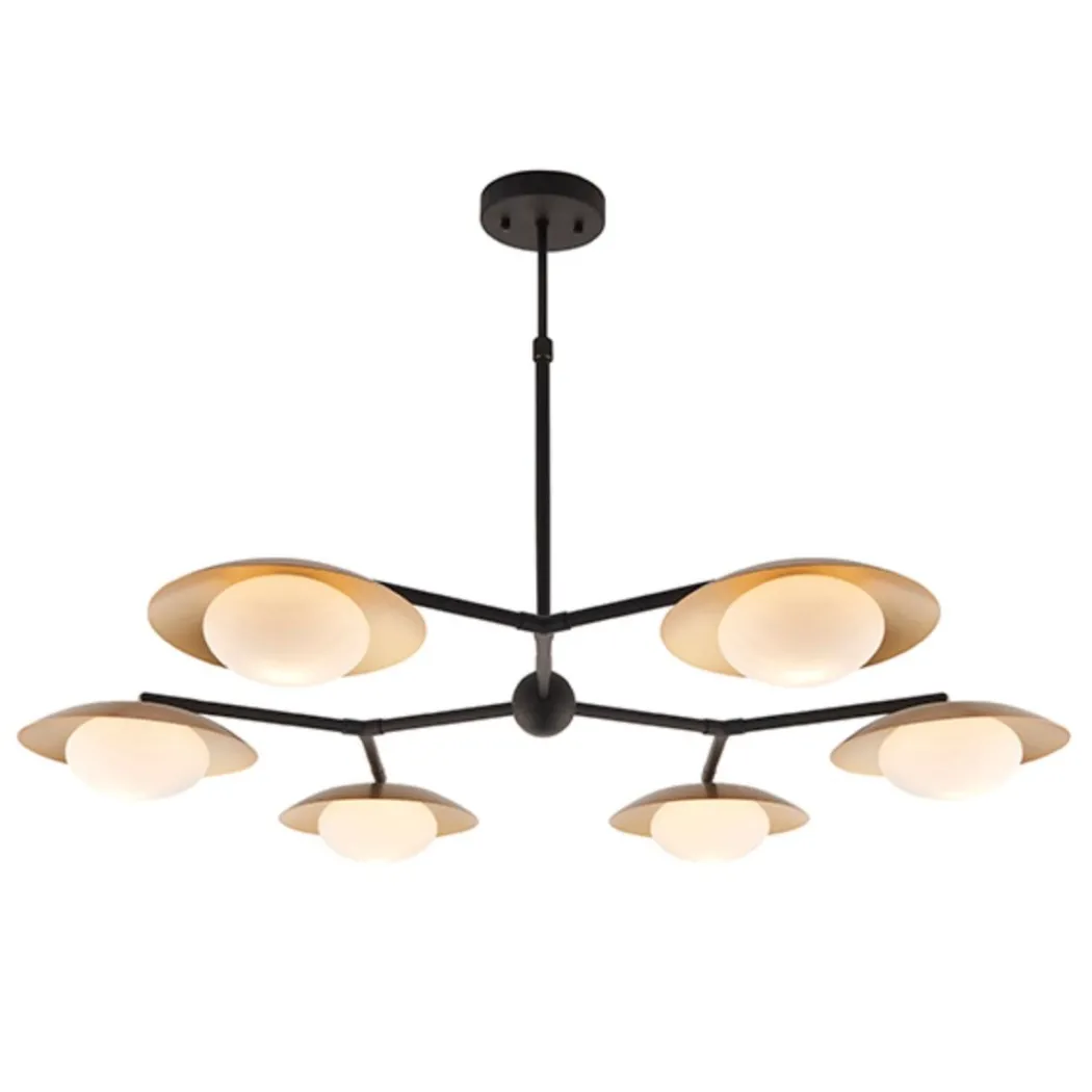 Carrei 6 Light Semi Flush Gold and Bronze Ceiling Light