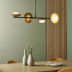 Carrei 4 Light Semi Flush Gold and Bronze Ceiling Light