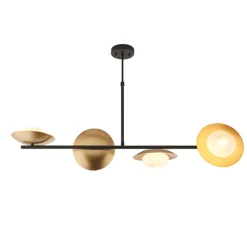 Carrei 4 Light Semi Flush Gold and Bronze Ceiling Light