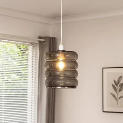 Cassia Smoke Glass Easy-Fit Pendant