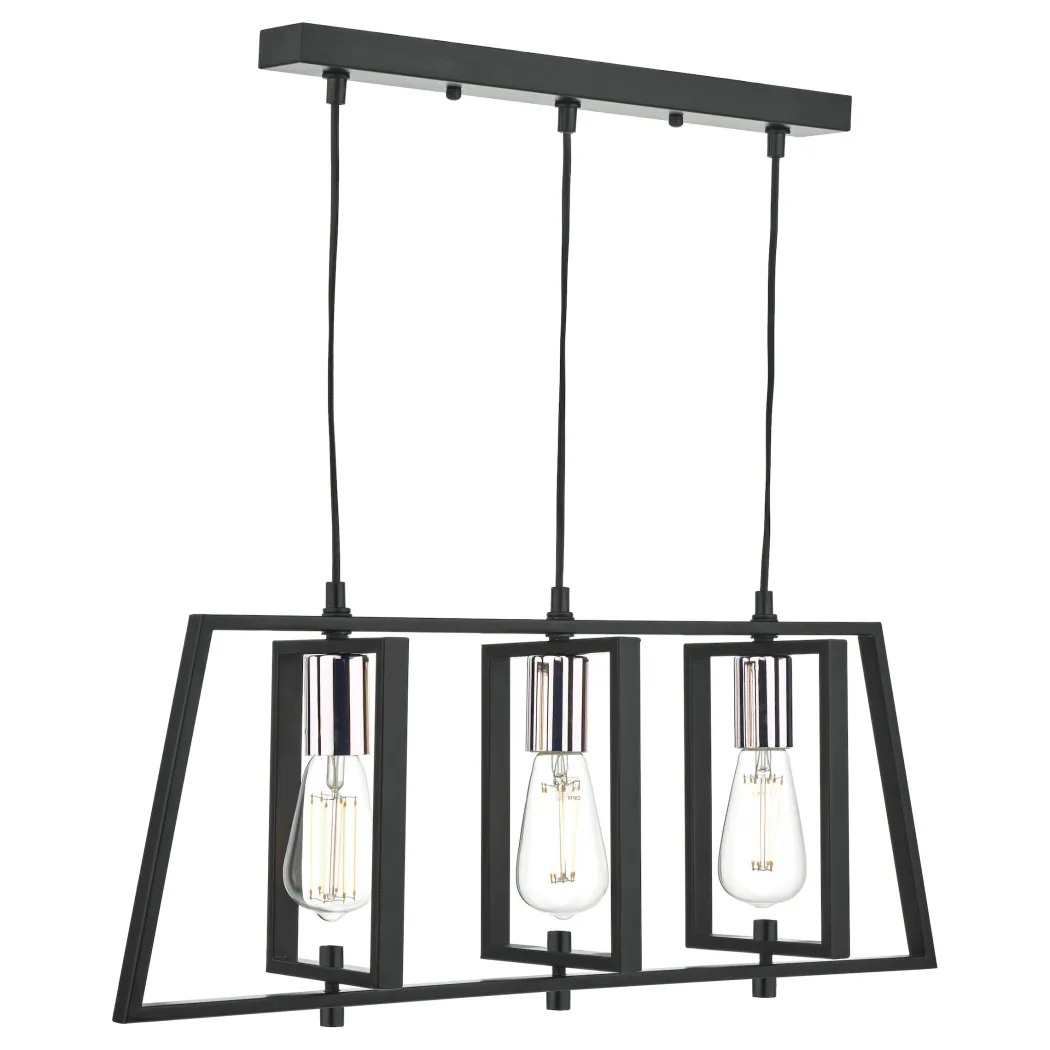 Celio 3 Light Matt Black Ceiling Bar
