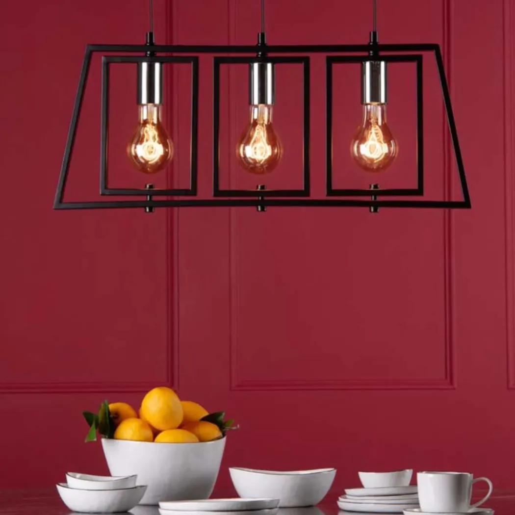 Celio 3 Light Matt Black Ceiling Bar