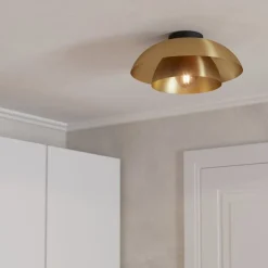 Cenciara Gold Flush Ceiling Light