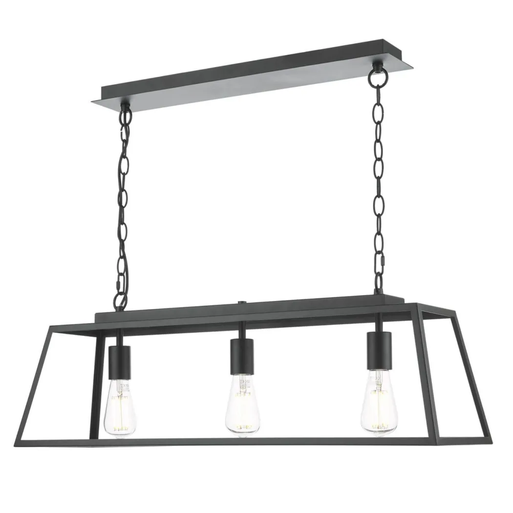 Charley 3 Light Matte Black Ceiling Pendant Bar