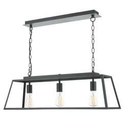 Charley 3 Light Matte Black Ceiling Pendant Bar