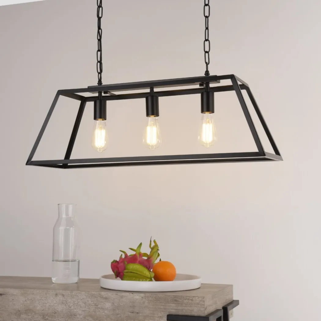 Charley 3 Light Matte Black Ceiling Pendant Bar