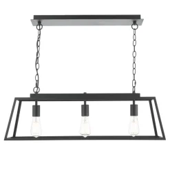 Charley 3 Light Matte Black Ceiling Pendant Bar