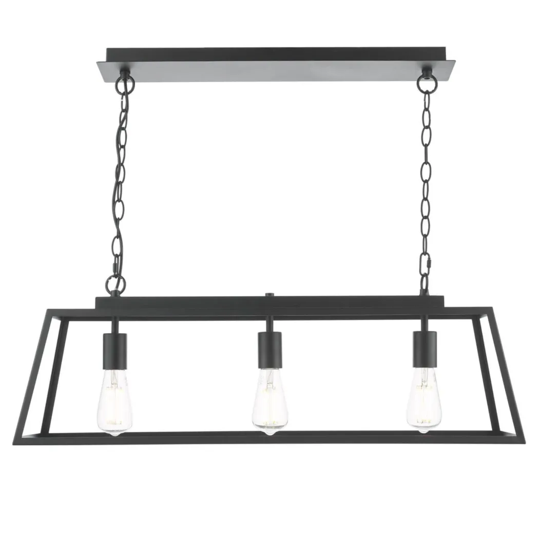 Charley 3 Light Matte Black Ceiling Pendant Bar