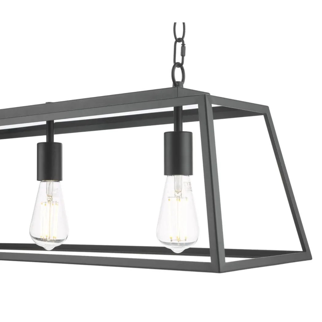 Charley 3 Light Matte Black Ceiling Pendant Bar