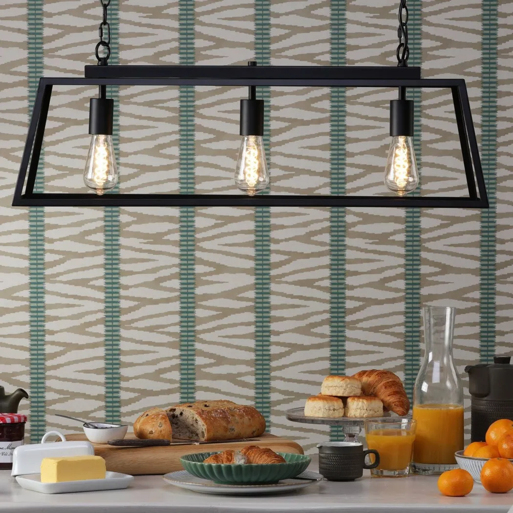 Charley 3 Light Matte Black Ceiling Pendant Bar