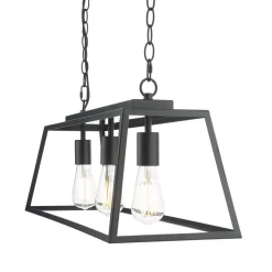 Charley 3 Light Matte Black Ceiling Pendant Bar