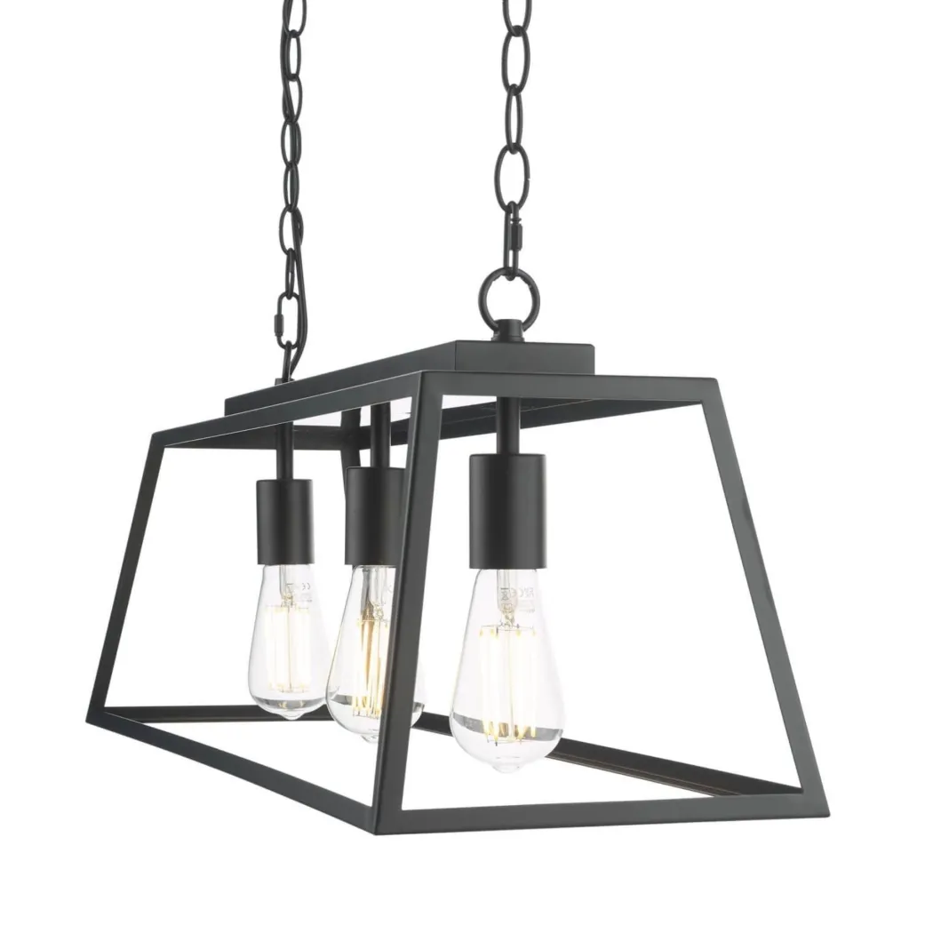 Charley 3 Light Matte Black Ceiling Pendant Bar