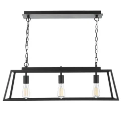 Charley 3 Light Matte Black Ceiling Pendant Bar