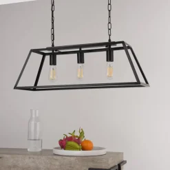 Charley 3 Light Matte Black Ceiling Pendant Bar