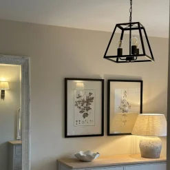 Charley 3-Light Black Lantern Ceiling Pendant