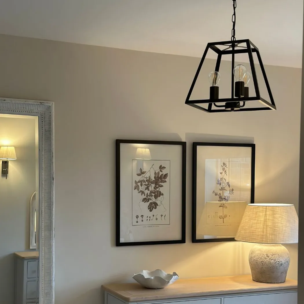 Charley 3-Light Black Lantern Ceiling Pendant
