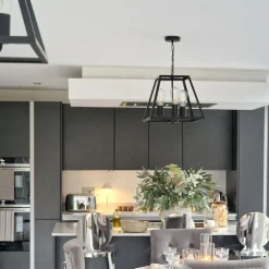 Charley 3-Light Black Lantern Ceiling Pendant