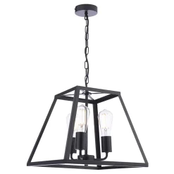 Charley 3-Light Black Lantern Ceiling Pendant