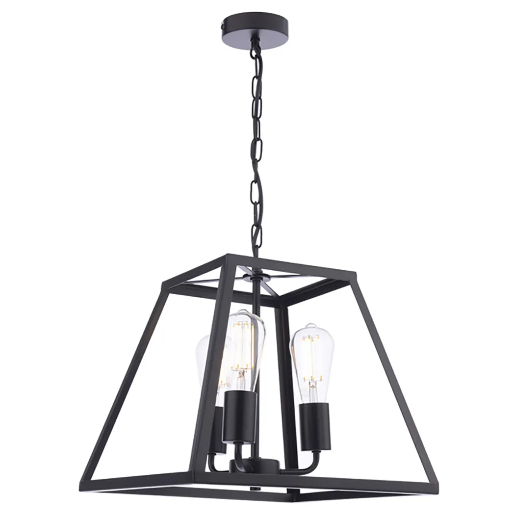 Charley 3-Light Black Lantern Ceiling Pendant