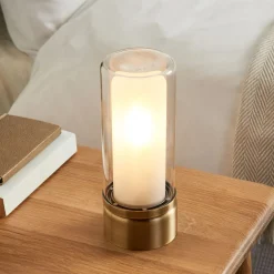 Chepstow Antique Brass & Glass Touch Table Lamp