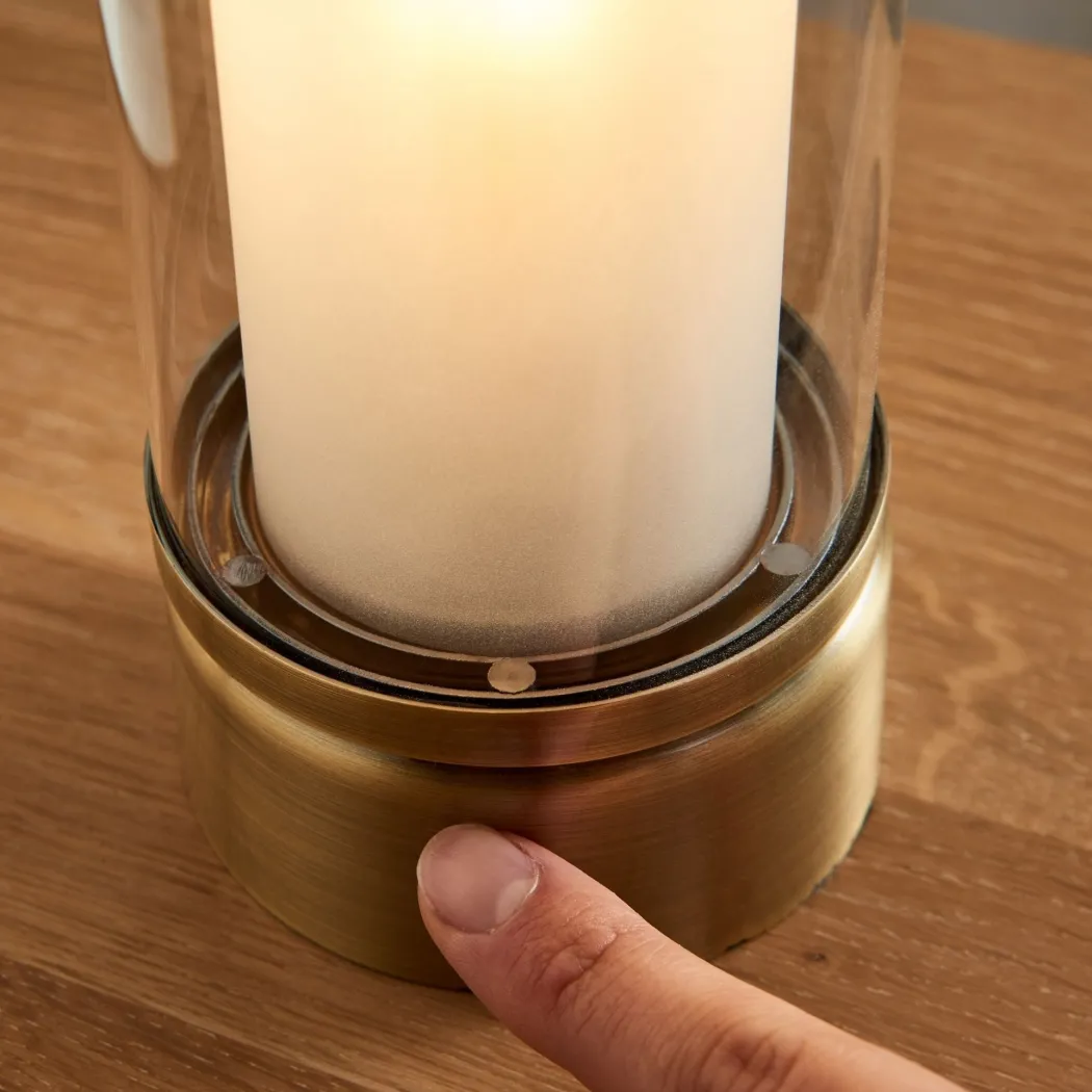 Chepstow Antique Brass & Glass Touch Table Lamp