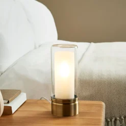 Chepstow Antique Brass & Glass Touch Table Lamp