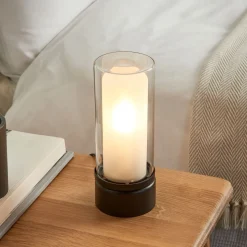 Chepstow Matte Black & Glass Touch Table Lamp