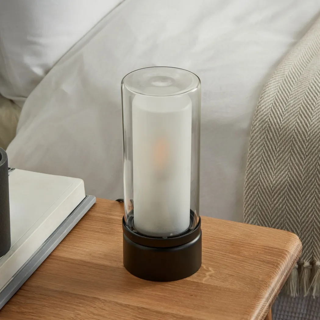 Chepstow Matte Black & Glass Touch Table Lamp