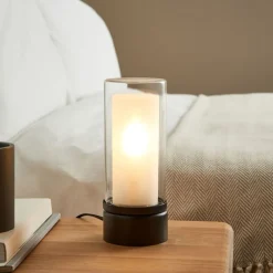 Chepstow Matte Black & Glass Touch Table Lamp