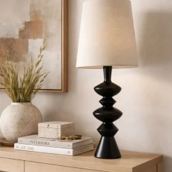 Cheryl Black Resin Table Lamp