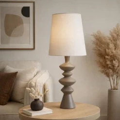 Cheryl Taupe Resin Table Lamp
