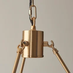 Chester & Zigzag 3 Light Brass Pendant Ceiling Light