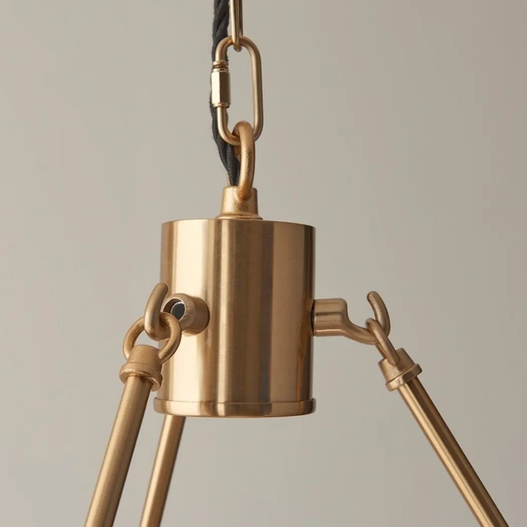 Chester & Zigzag 3 Light Brass Pendant Ceiling Light