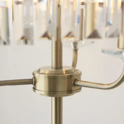 Chesterfield 3 Light Antique Brass & Glass Floor Lamp