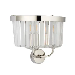 Chesterfield 2 Light Nickel & Crystal Wall Light