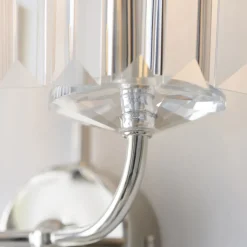 Chesterfield 2 Light Nickel & Crystal Wall Light