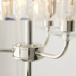 Chesterfield 3 Light Silver & Glass Floor Lamp