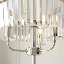 Chesterfield 3 Light Silver & Glass Floor Lamp
