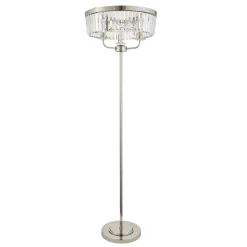 Chesterfield 3 Light Silver & Glass Floor Lamp