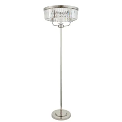 Chesterfield 3 Light Silver & Glass Floor Lamp