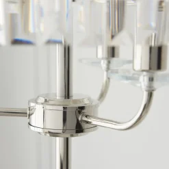 Chesterfield 3 Light Silver & Glass Floor Lamp
