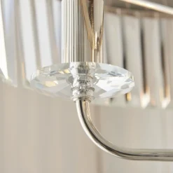 Chesterfield 3 Light Silver & Glass Floor Lamp