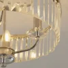 Chesterfield 3 Light Silver & Glass Semi Flush Ceiling Light