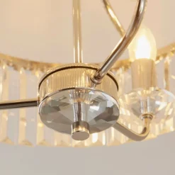 Chesterfield 3 Light Silver & Glass Semi Flush Ceiling Light